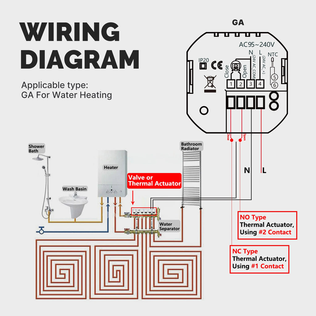 WiFi Smart Home Heating Knob Thermostat Temperature Controller For Water Gas Boiler Electric Heating Works with Alexa GoogleHome - Magic Electronics