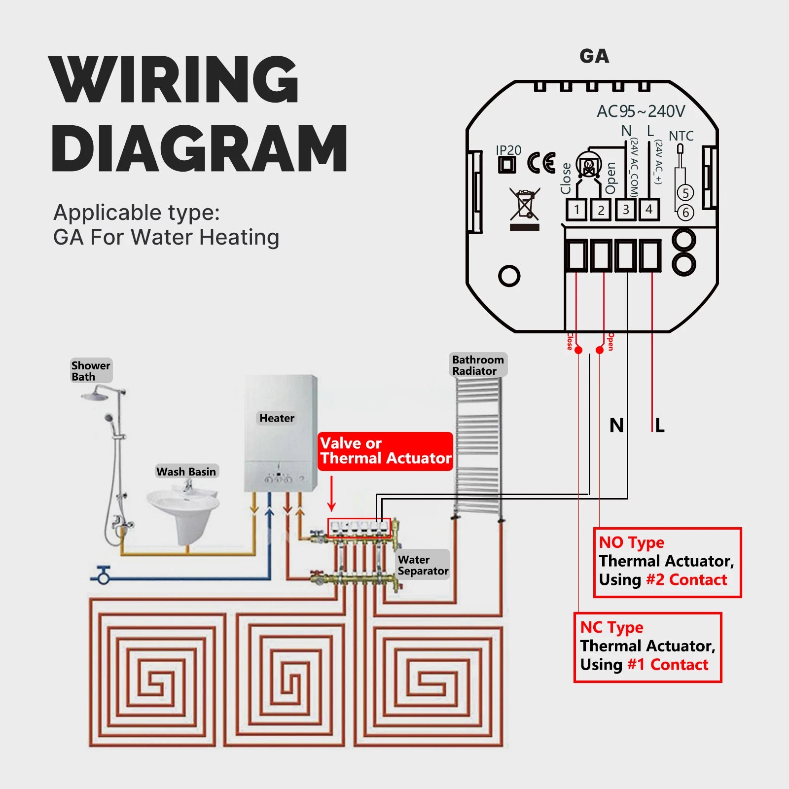 WiFi Smart Home Heating Knob Thermostat Temperature Controller For Water Gas Boiler Electric Heating Works with Alexa GoogleHome - Magic Electronics