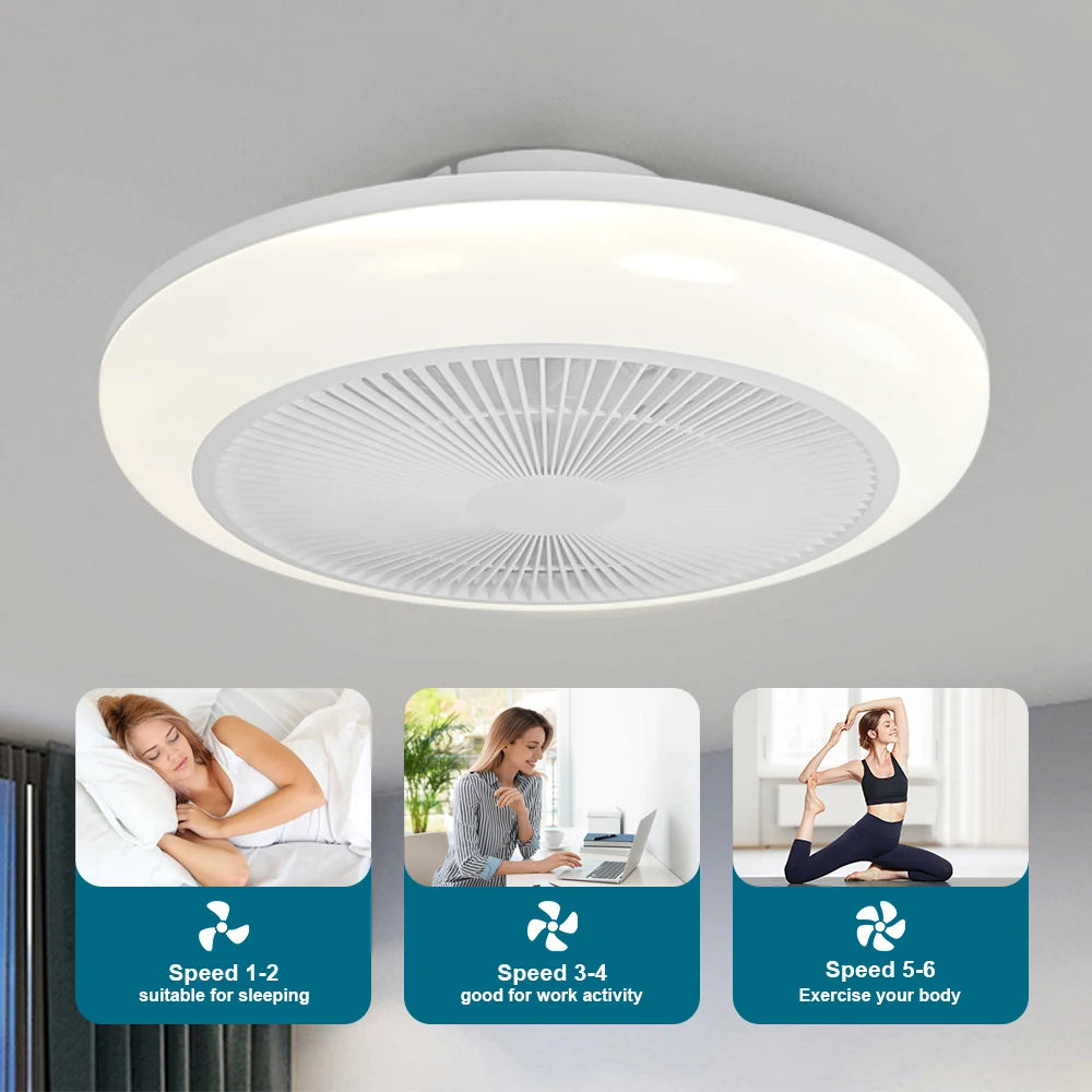 Ceiling Pendant Light Ceiling Fan with Light showcasing various speed settings suitable for sleeping, work, and exercise.