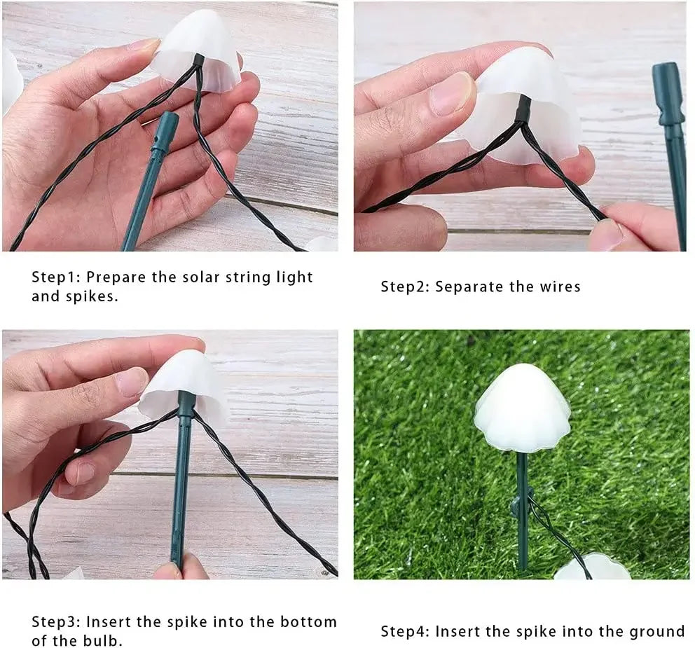 10 LED Solar Mushroom Lights Outdoor Waterproof Decorative Street Lights for Lawn Garden Patio Christmas Holiday Decoration Magic Electronics Sbfaaf8f86a3749768e036437660d452eG