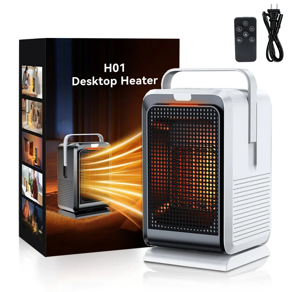 Portable Desktop PTC quick heating shaking head electric both cooling and heating small household With Remote Control 1000W - Magic Electronics