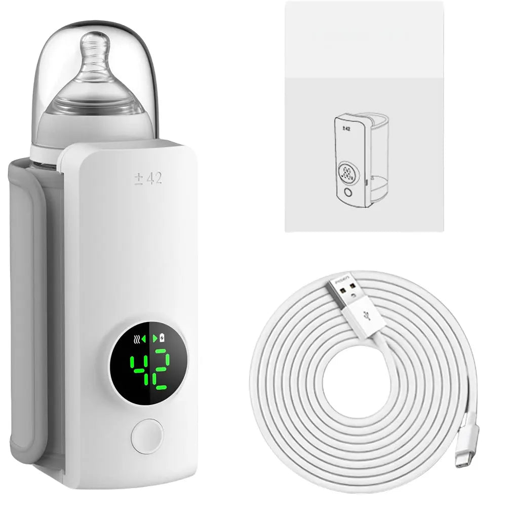 Portable Bottle Warmer Rechargeable Cordless Milk Warmer with Temperature Control Baby Bottle Warmer for Traveling Camping Home Magic Electronics Sc080647c5d494682b37bb647f0b4ff785