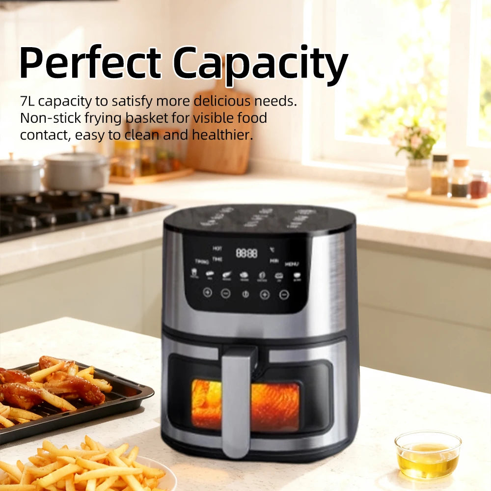 DIVEDEER 7L Household Visual Air Fryer - Large Capacity, Multifunctional, Stainless Steel Design for Home Use (Freidora Aire) Magic Electronics Sc11730879e40497a8fc3f9f4f907c009d