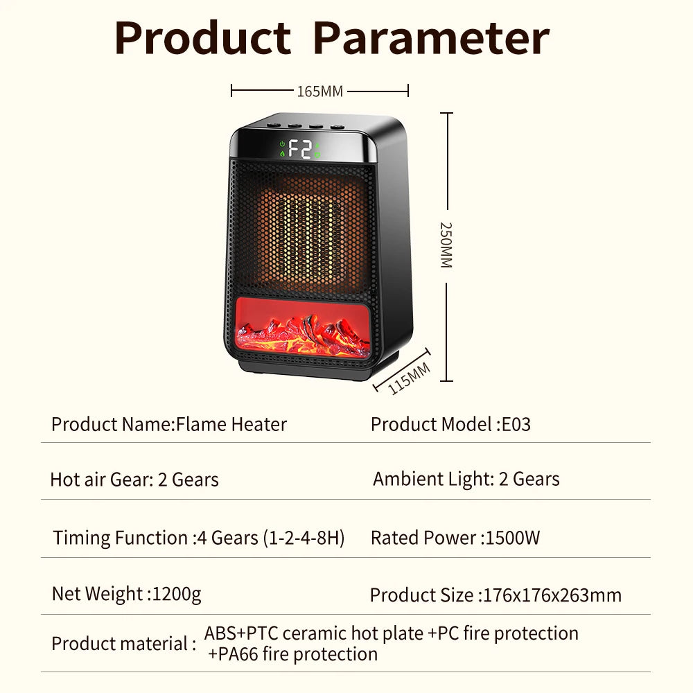 Portable Desktop PTC quick heating shaking head electric both cooling and heating small household With Remote Control 1000W - Magic Electronics