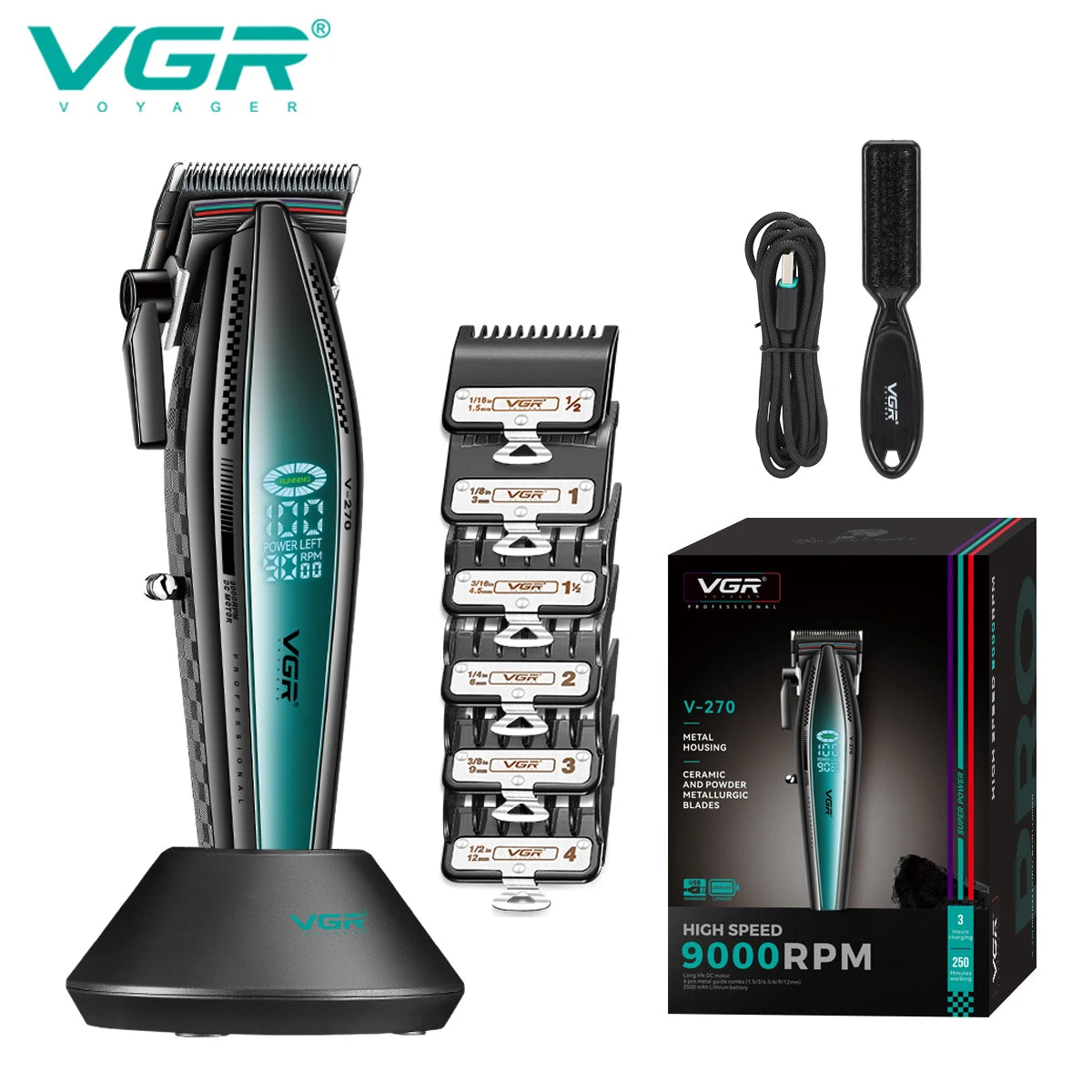 VGR V-270 High end Hair Clipper Set Hair Salon Household Electric Hair Clipper Metal Mech Wind Alloy Blade 9000 RPM Hair Trimmer blue USB Magic Electronics Sc2ea376f401949ea8065d41b4750fc3dn_243fbd35-d7da-44d2-8a96-f4ce84c7275b blue USB