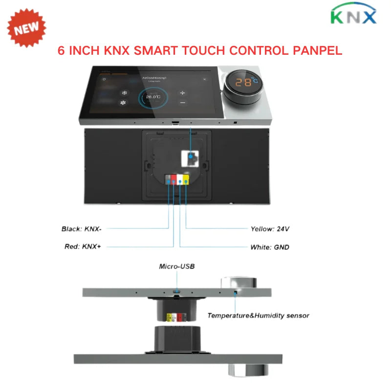 Smart Home Devices 6 Inch knx Multi-functional Touch Screen Control Panel Central Controller for Scenes Switch - Magic Electronics