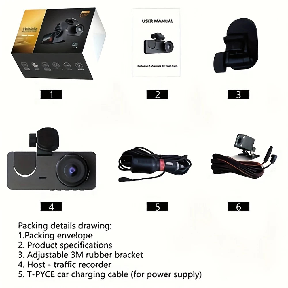 3Channel 1080P Dash Cam for Cars WIFI Car DVR Video Recorder Rear View Camera for Vehicle Night Vision Black Box Car Assecories Magic Electronics Sc326c09390c2485aa6b866ba58736f1f2