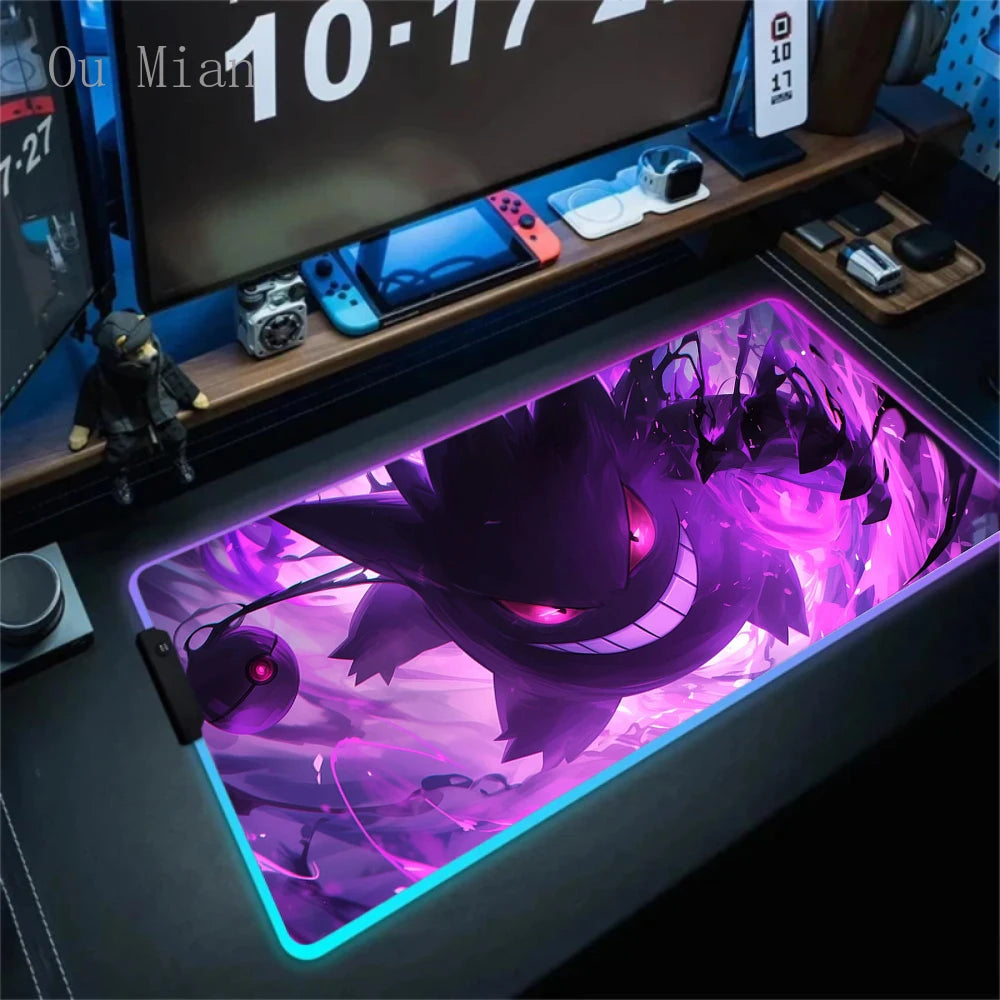 RGB G-Gengar Mousepad Pokemon LED Purple Mouse Pad Gaming Accessories Ghost Big Extended Keyboard Carpet PC Anime Desk Mats FF06608 Magic Electronics Sc41ecba7cd5d44158bd2c0d5aeab2e6ft FF06608