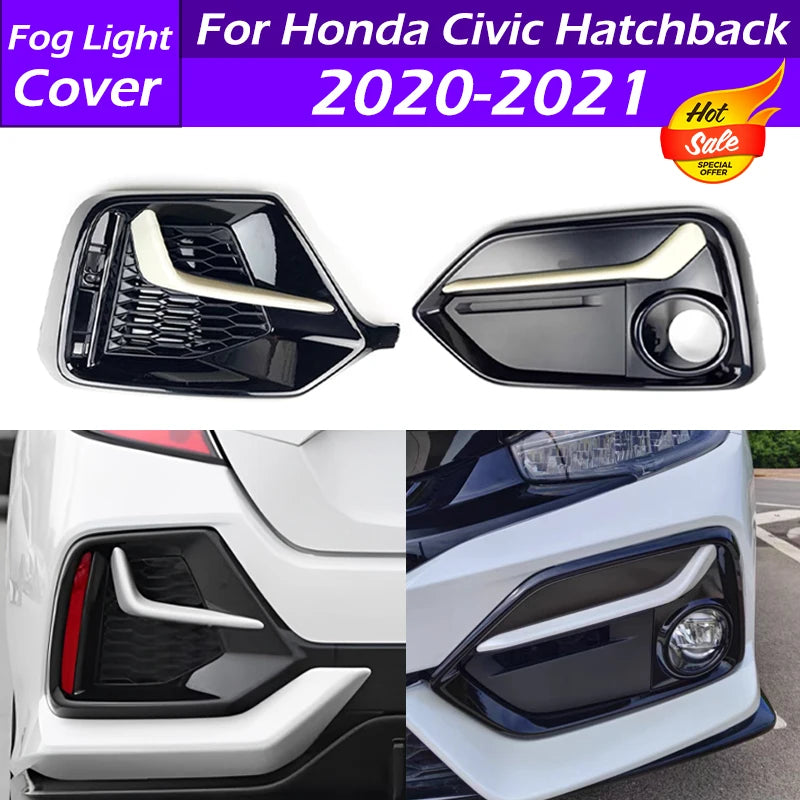 For Honda Civic Hatchback 2020 2021 Car Front Bumper Fog Light Cover Trim Rear Fog Lamp Trim Frame Shell Cover Lid Bezel Frame Magic Electronics Sc5c61f012b954c13a8c8bf56d89fa366x