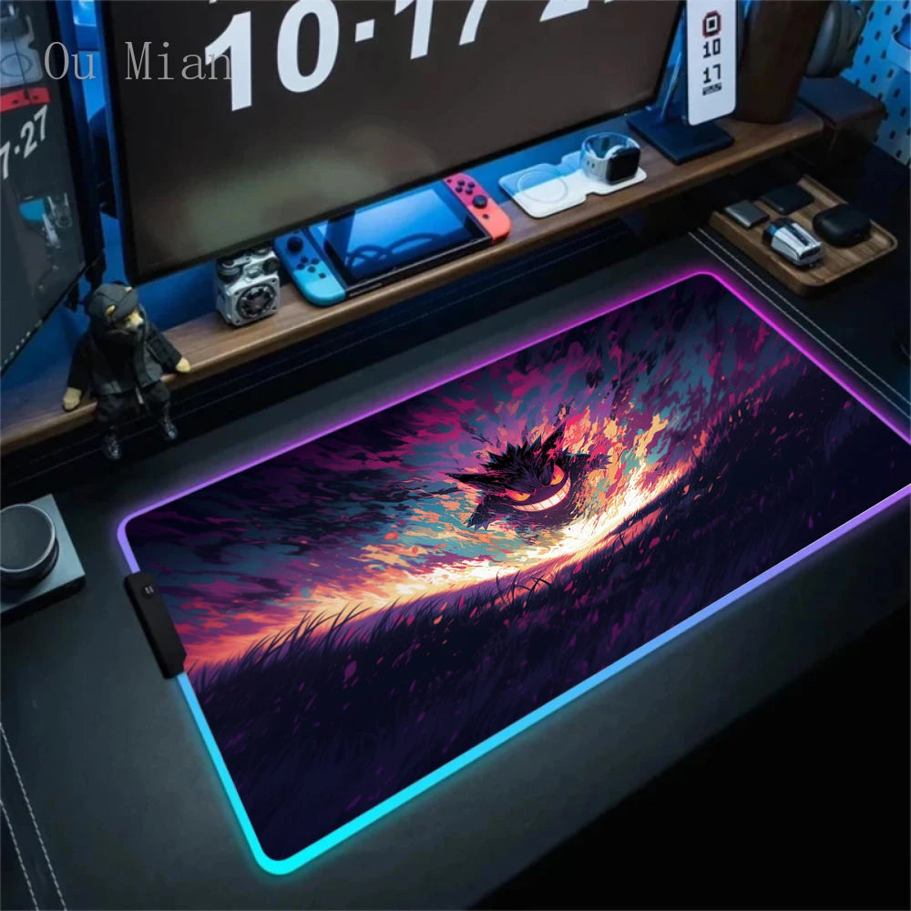 RGB G-Gengar Mousepad Pokemon LED Purple Mouse Pad Gaming Accessories Ghost Big Extended Keyboard Carpet PC Anime Desk Mats FF06601 Magic Electronics Sc5d96fc12dad46f9982c7d68a57986eet FF06601