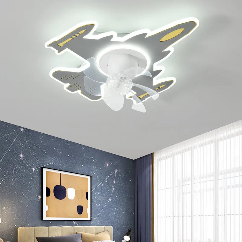 View details for Ceiling Fan with Light Aircraft Ceiling Fan with Remote Control LED Dimming Ceiling Lamp Chandelier Lighting for Children's Room Ceiling Fan with Light Aircraft Ceiling Fan with Remote Control LED Dimming Ceiling Lamp Chandelier Lighting 