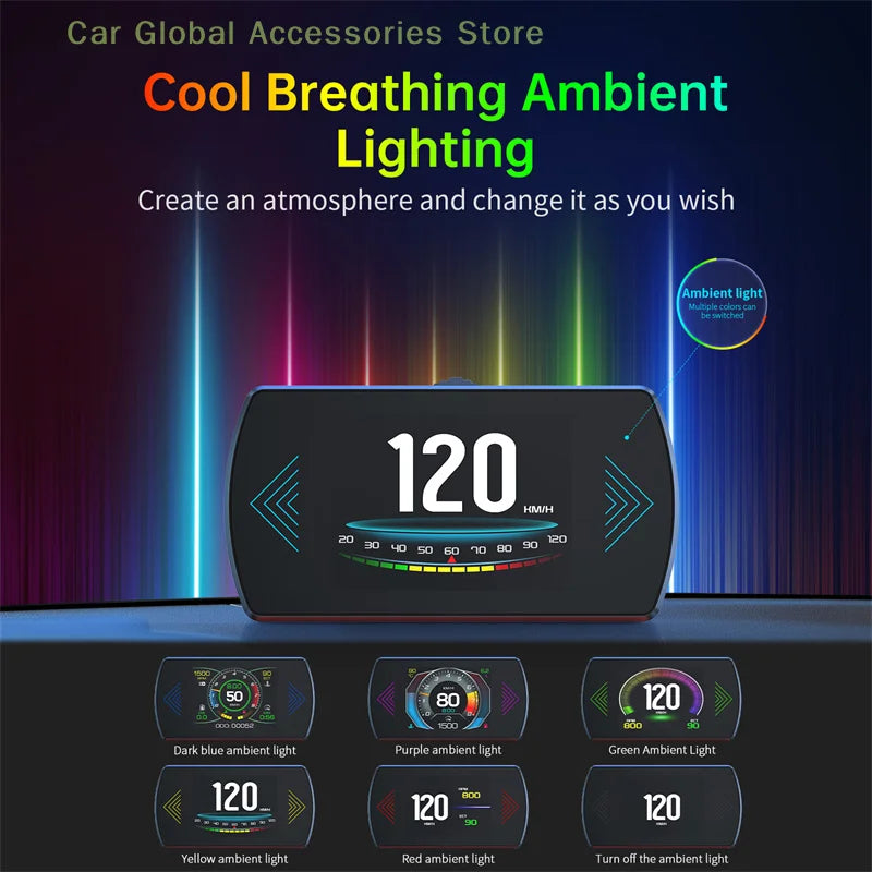 P12S Car OBD2 Head Up Display Dual System For HUD OBD Car Gauge Smart Digital Meter Speed Fuel Read Fault Code Driving Computer Magic Electronics Sc62c3479c71f40bfb6385d58a7a4176cW