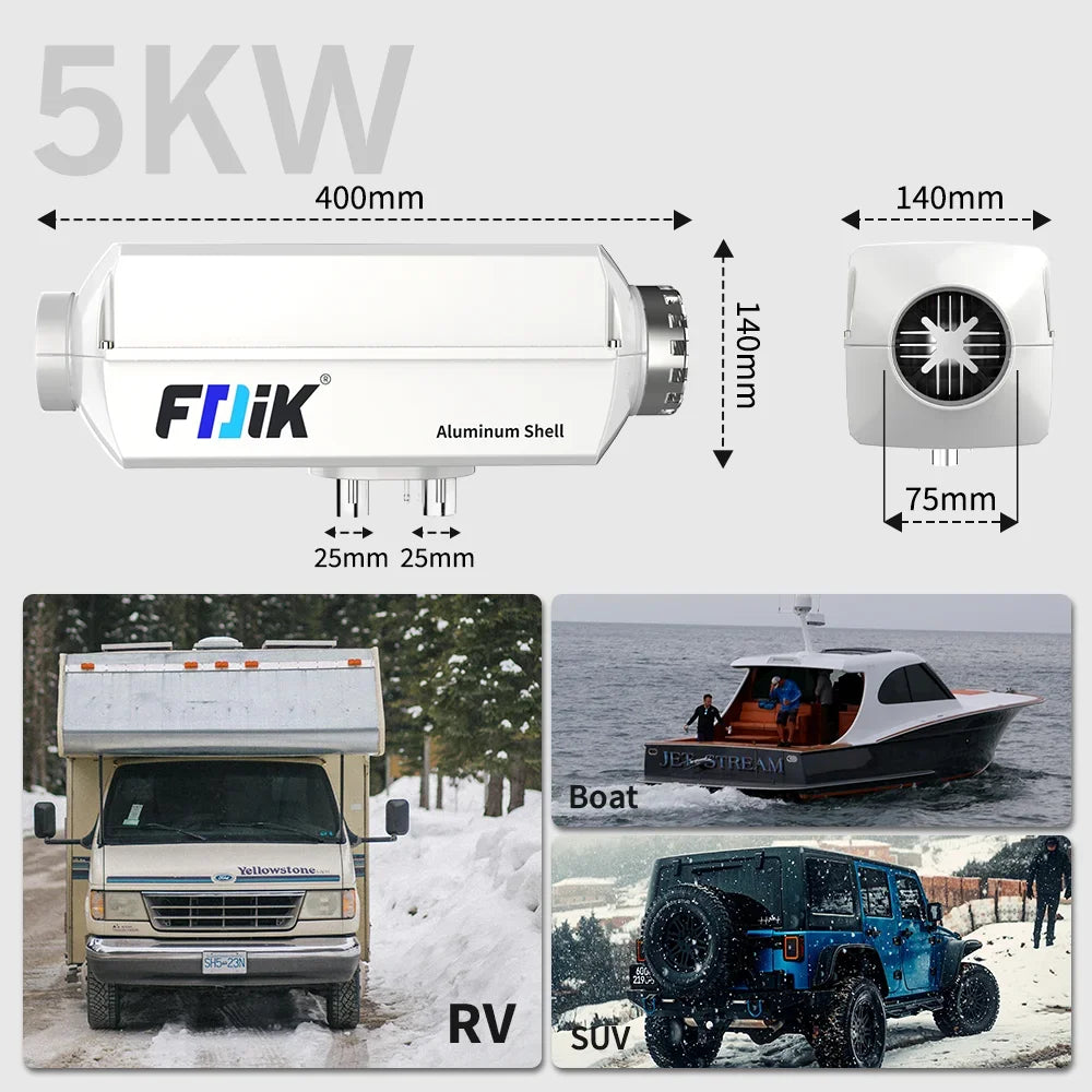 FDIK 5kw air diesel heater 12v 24v with Bluetooth APP aluminum shell parking heater for car bus truck boat RV Magic Electronics Sc669cf5ee1e04c64adfbf3a429e16d78Z