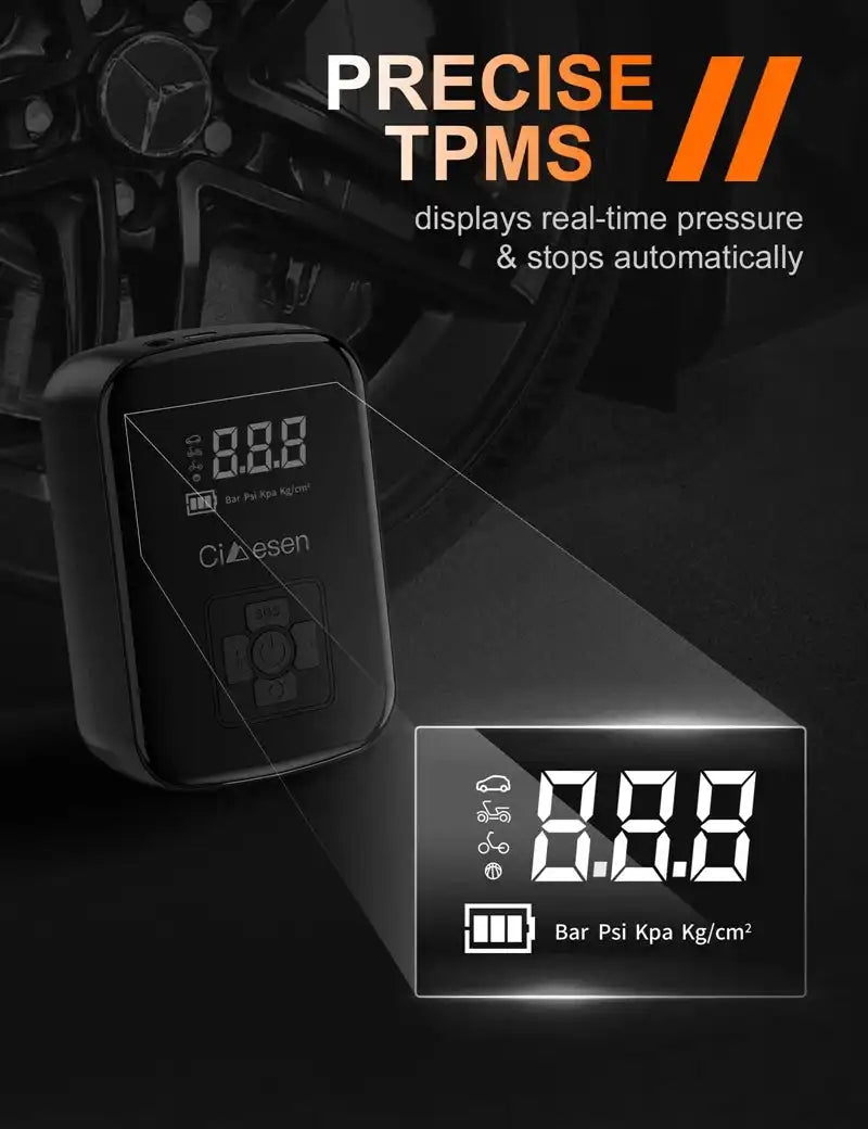 1pc Car Wireless Air Pump 150PSI Portable Electric Tire Inflation For Car Bicycle Motorcycle Air Compressor Inflator US Shipping - Magic Electronics