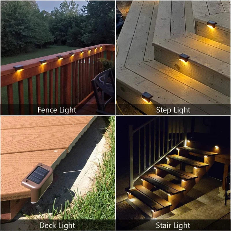 2/4/8/16 Pack Solar Deck Lights LED Waterproof Outdoor Solar Powered LED Step Lights For Decks Stairs Patio Yard Garden Decor - Magic Electronics