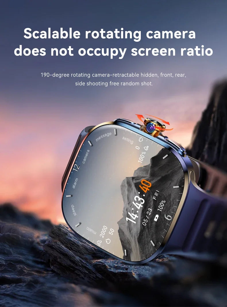 New M99 5G Cellular Version Smartwatch 2.4inch Amoled Larger Screen Android Smart Watch With Rotary Camera Sim Card Slot WIFI - Magic Electronics