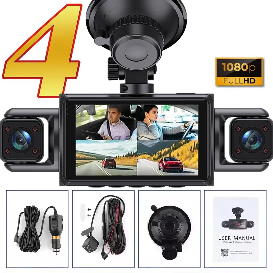 DashCam Car Dvr Video Recorder 4 Channels 360° WIFI Front inside Rotatable Rear View Camera 24h Parking Monitor Car dash cam 4Lens Magic Electronics Sc78c5855af374eceb1ba1e0224b0c422Y 4Lens