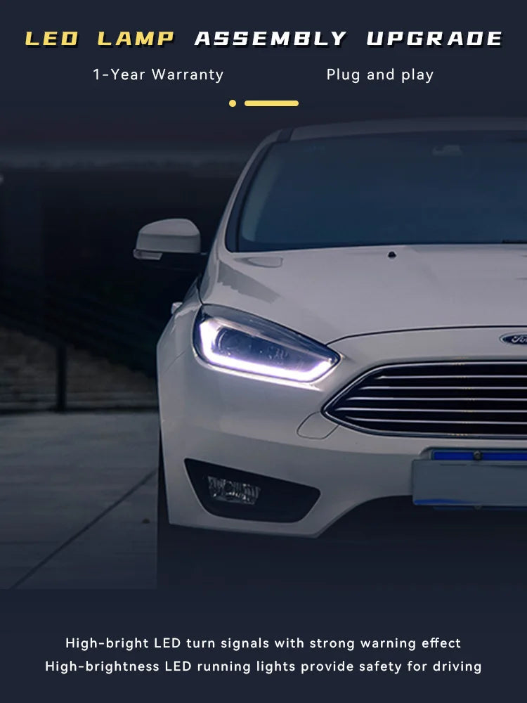 Headlights For Ford Focus 2015 2016 2017 2018 LED Head Lamp Styling DRL Front Signal Projector Lens Auto Tools Car Accessories - Magic Electronics