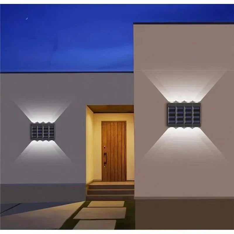 14/16 LED Solar Wall Lamp 1200mAh Outdoor Waterproof Up and Down Solar Lighting Light for Garden Fence Decoration Sunlight Light - Magic Electronics