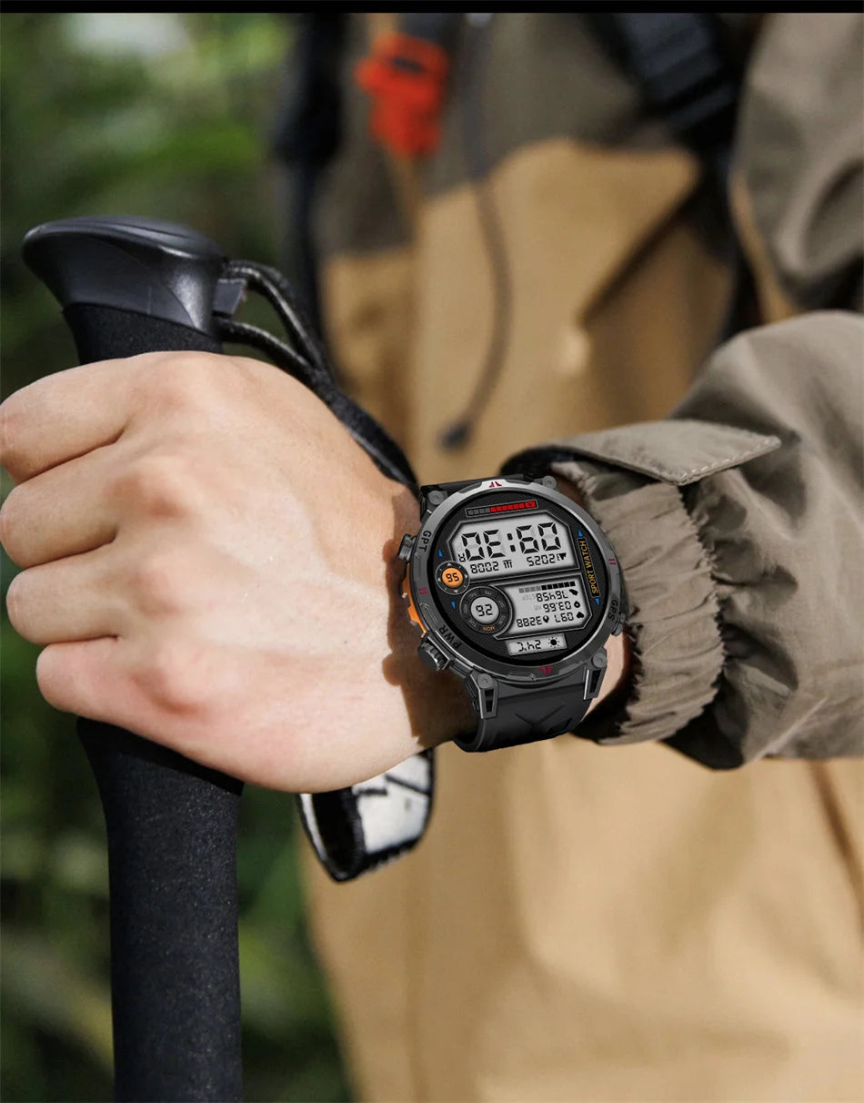 2026 New Outdoor Sports Smartwatch Men GPS Positioning 650mAh HD Call 1.56-inch AMOLED Screen Compass 5ATM Waterproof Watch Man - Magic Electronics