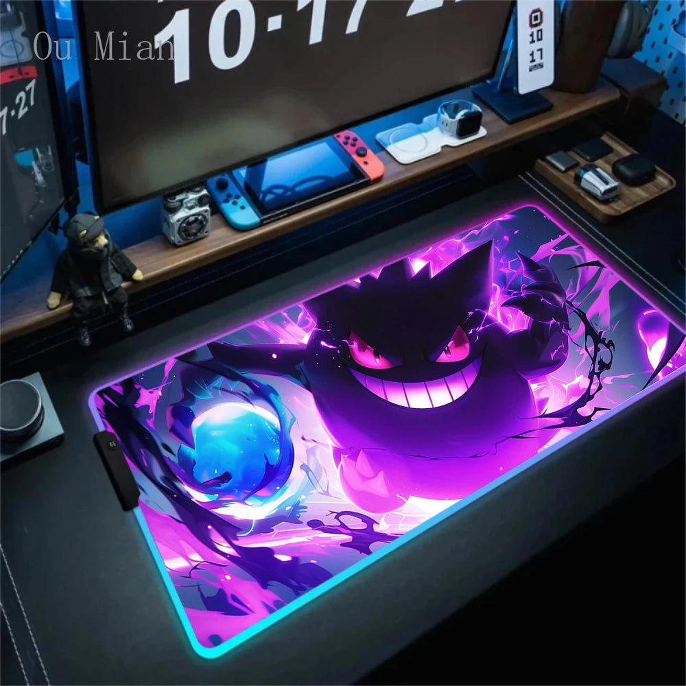 RGB G-Gengar Mousepad Pokemon LED Purple Mouse Pad Gaming Accessories Ghost Big Extended Keyboard Carpet PC Anime Desk Mats FF06610 Magic Electronics Sc9836ae2839a4300995bd381b2b0451aP FF06610