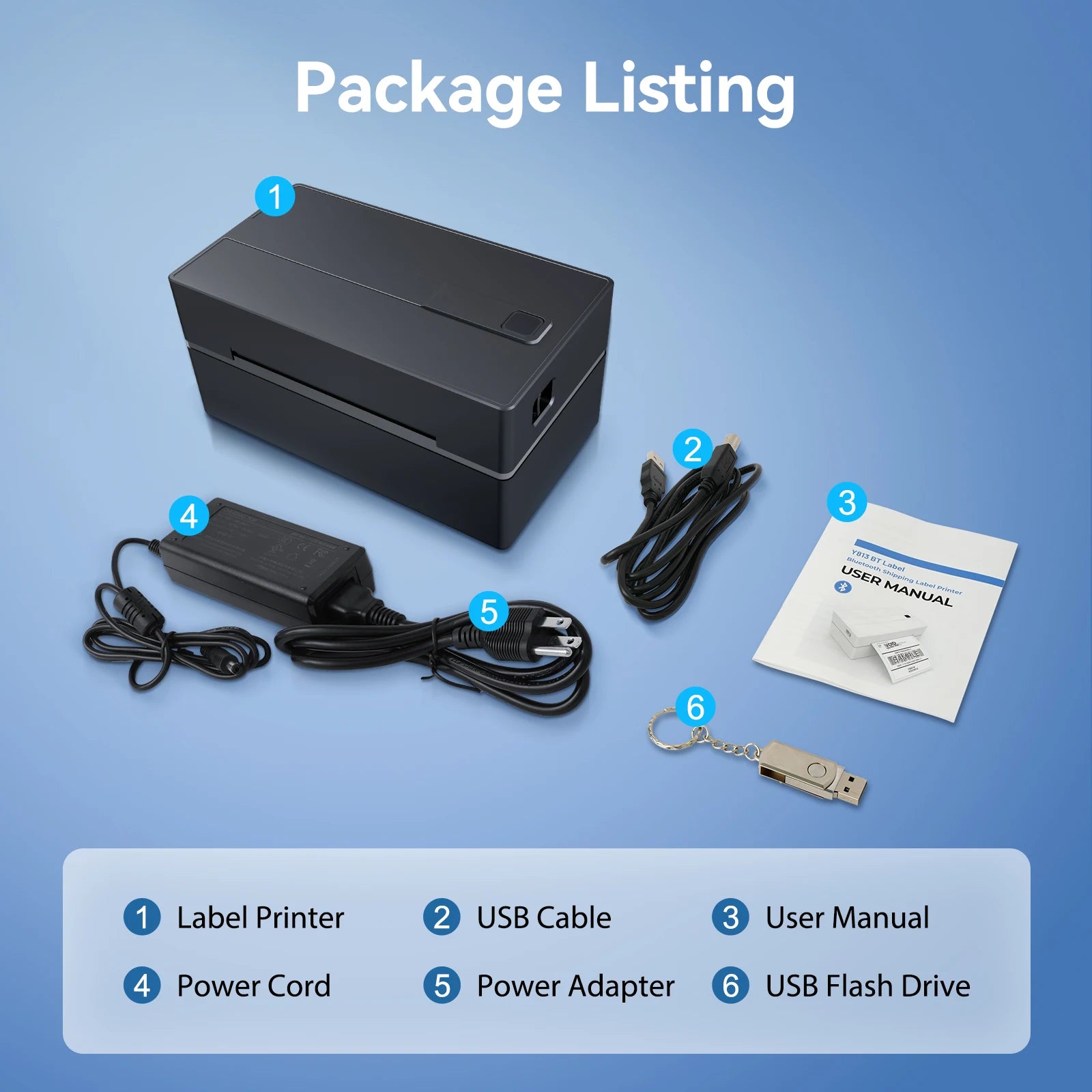 Thermal Label Printer Portable No Ink Required 203DPI 4x6 for Small Business Bluetooth USB High Speed Express Airway Bill Magic Electronics Sc9fc98c842ac4d69beb6b257f3570f58A