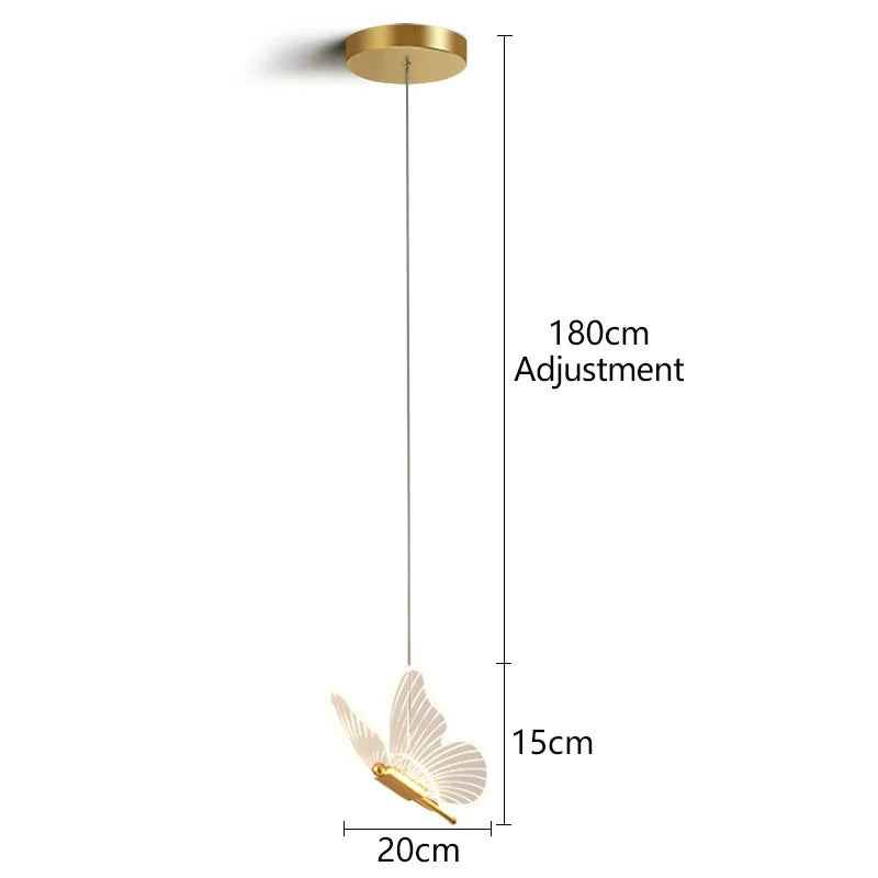 LED Modern 3-Head Butterfly Pendant Ceiling Light, Bedhead Indoor Living Room Dining Room Kitchen Decorative Lighting 1 head Magic Electronics Sca658970b36140a9af2e69d93a9cf9a3n 1 head