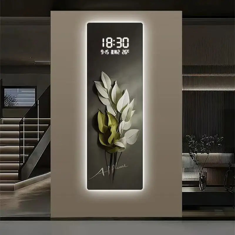 Home electronic clock, living room decoration lights, corridor hanging paintings, light luxury, clock murals - Magic Electronics