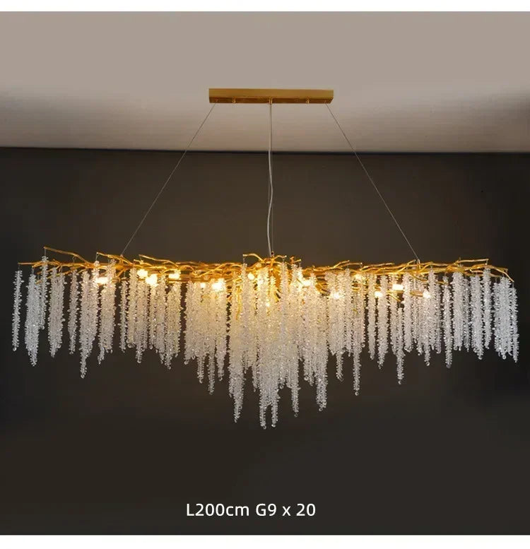 Modern Luxury Gold Branch Tassel Crystal LED Pendant Light Dining Room Living Room Indoor Home Decoration Atmosphere Fixtures Magic Electronics Scb7476d02b49432187c1a923282d141bD
