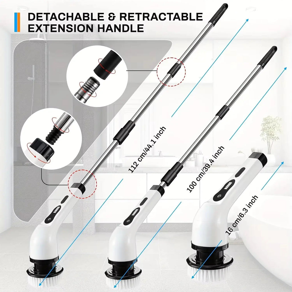 Electric Bathroom Cleaning Brush 9-in-1 Wireless Household Rotation Cleaning Brush for Bathroom Kitchen Toilet Cleaning Scrubber Magic Electronics Scb923438742c47c9b932bf46a3c26affw