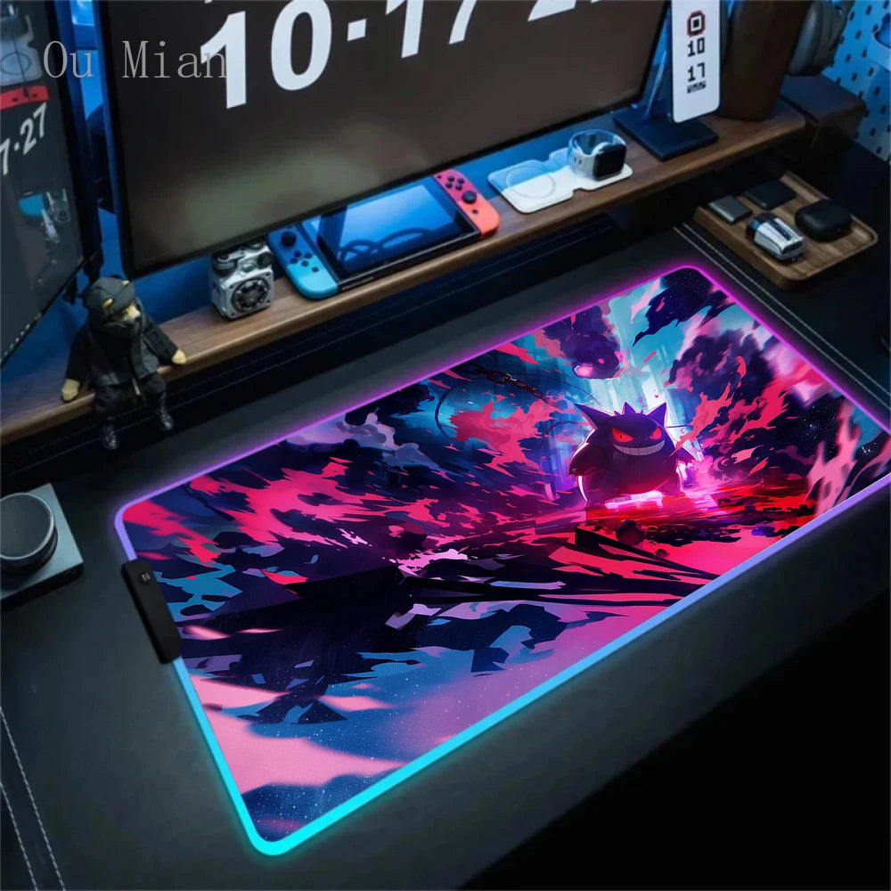 RGB G-Gengar Mousepad Pokemon LED Purple Mouse Pad Gaming Accessories Ghost Big Extended Keyboard Carpet PC Anime Desk Mats FF06621 Magic Electronics Scbbde0352f6c4b148f9d88cda65c4371Q FF06621