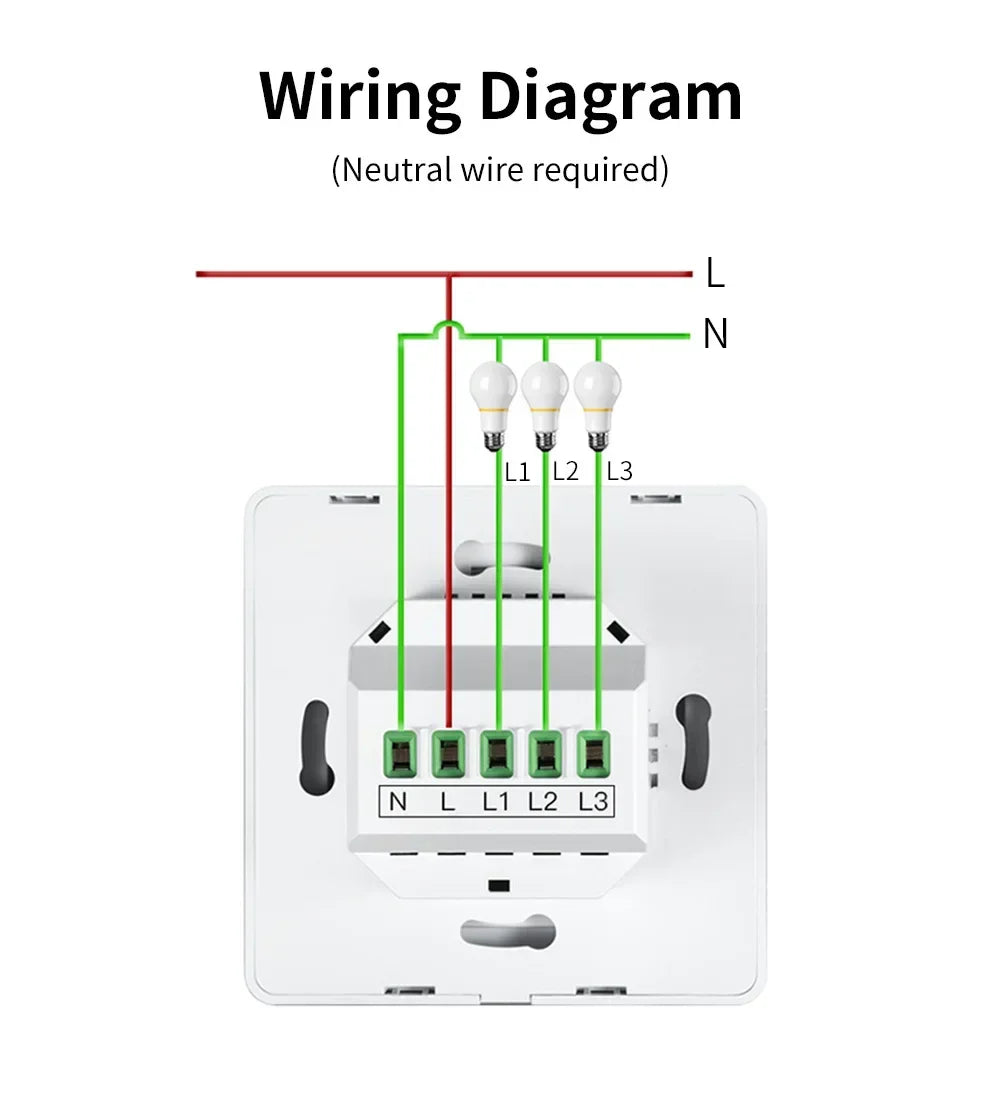 Smart Home Homekit Smart WiFi Push Button Wall Switches 1/2/3Gang LED Room Lights for iphones Works with Siri Voice