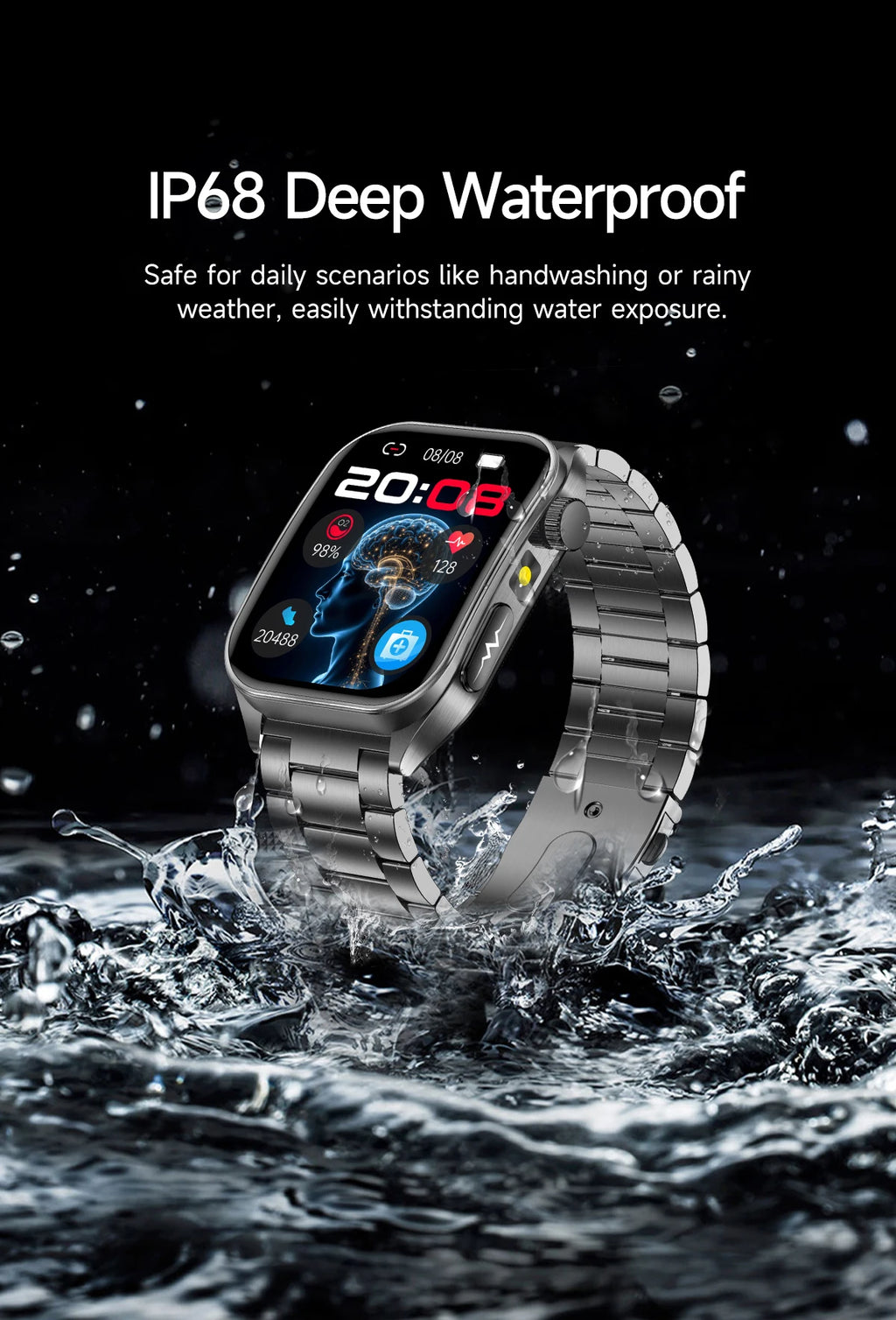 New Laser Treatment Three High Smart Watch Men ECG Heart Rate Uric Acid Health Tracker 1.95 inches Sapphire Glass SmartBracelet Magic Electronics Scc69dc1b10654471bae81513d08ac9a7g