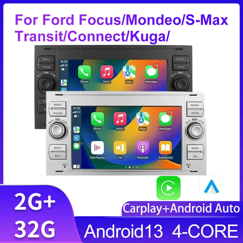 7' Car Radio with Wireless Carplay Android Auto Bluetooth FM for Ford Mondeo Fiesta S-max Focus Galaxy Transit Fusion Connect K Magic Electronics Scd672cf1ff524fbba4aacb2408439a15v