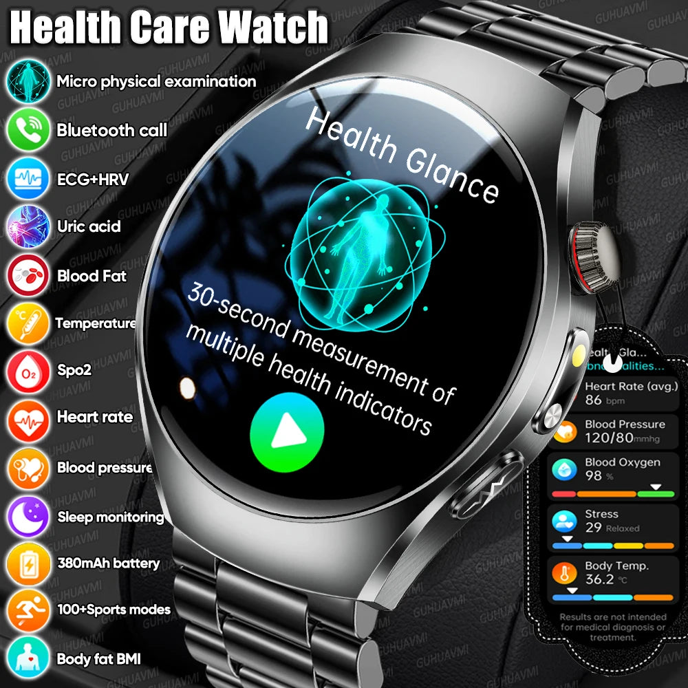 2026 New Accurate Body Health analysis Smart Watch Men ECG Blood lipids Uric acid Blood Pressure Body Fat Voice Call Smartwatch Magic Electronics Scedf9a595f0f458fbfe86ae09470b161f