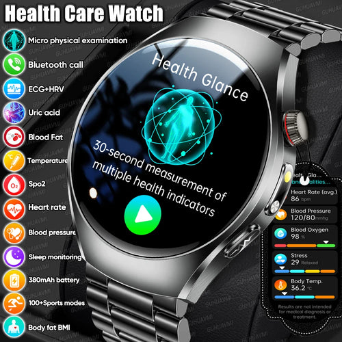 2026 New Accurate Body Health analysis Smart Watch Men ECG Blood lipids Uric acid Blood Pressure Body Fat Voice Call Smartwatch Magic Electronics Scedf9a595f0f458fbfe86ae09470b161f