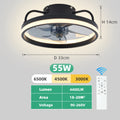 LED Ceiling Light Fan With Remote Control Lamp For Living Room Bedrooms Fans For Large House Decoration Home Lighting Fixtures