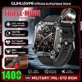 2026 Military outdoor SmartWatch Fitness Clock Men 2.01 inch AMOLED Screen 1400mAh Battery Flashlight Call Waterproof Smart Band Black 1400 Large battery Magic Electronics Scf5149b15f4740abb1e2dcd2f659355c5 Black 1400 Large battery