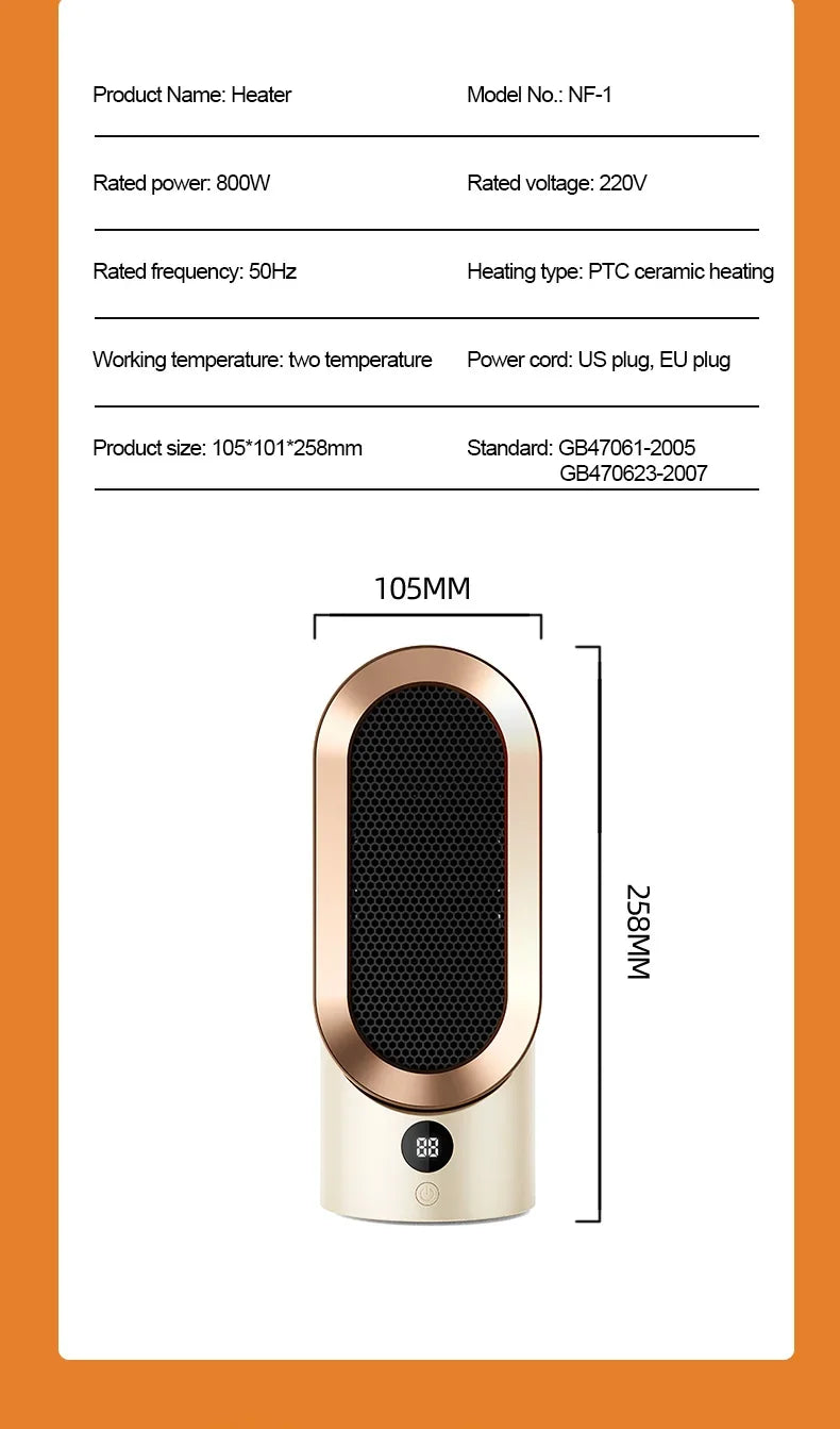 Desktop bedroom electric heater, office small heater, household heater, heating artifact, indoor heater - Magic Electronics