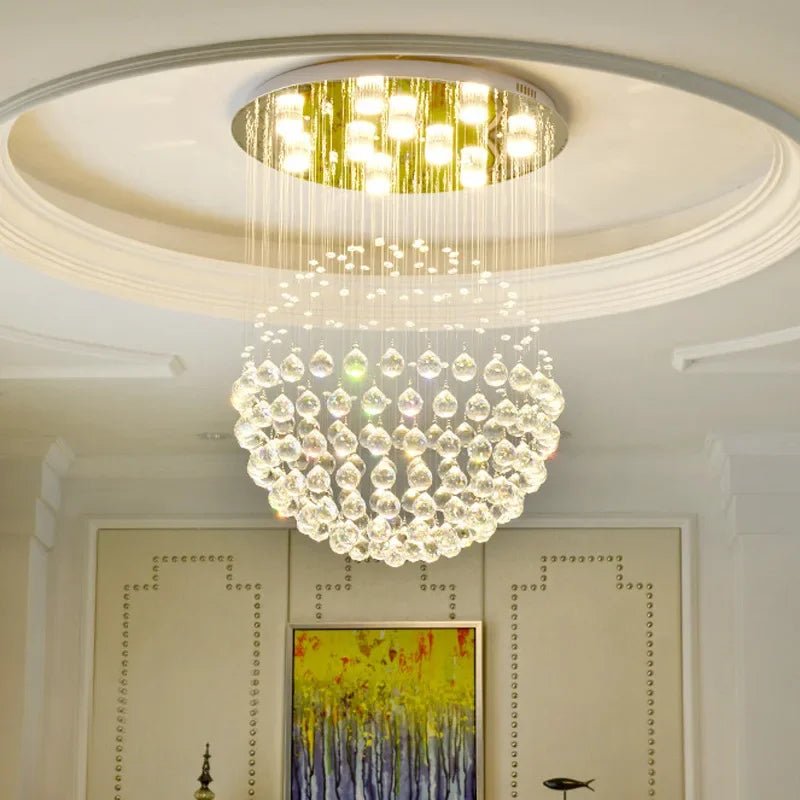 Round K9 Crystal Ball Led Ceiling Chandelier Pendant Lamp for Living Dining Room Cristal Lustre Bedroom Home Decor Light Fixture Magic Electronics Sd0343f05b5a64050ba7d64f6d61fec40E