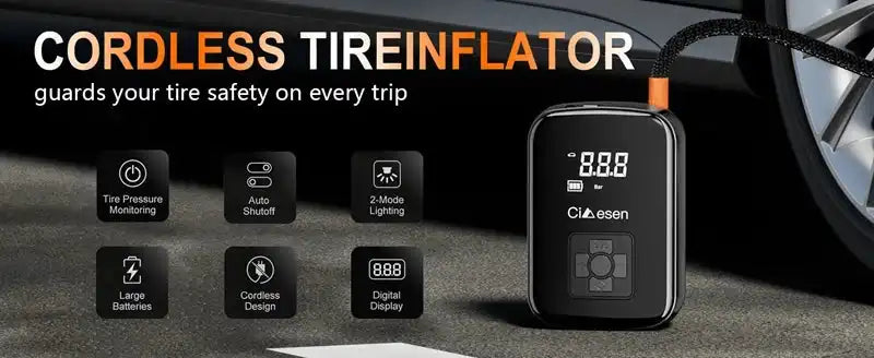 1pc Car Wireless Air Pump 150PSI Portable Electric Tire Inflation For Car Bicycle Motorcycle Air Compressor Inflator US Shipping - Magic Electronics