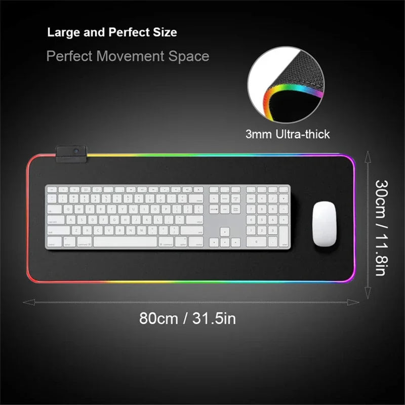 RGB G-Gengar Mousepad Pokemon LED Purple Mouse Pad Gaming Accessories Ghost Big Extended Keyboard Carpet PC Anime Desk Mats Magic Electronics Sd1a069973ea04e53b475475a07872541X