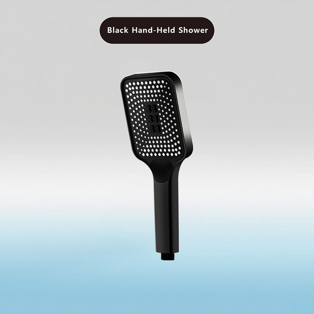 Large Flow High Pressure Shower Head Spray Bathroom Rain Shower Silicone Water-saving Nozzle Pressurization Handheld Accessories Black Handheld Magic Electronics Sd2438f95a1a54747bc5a9f1a52799562I Black Handheld