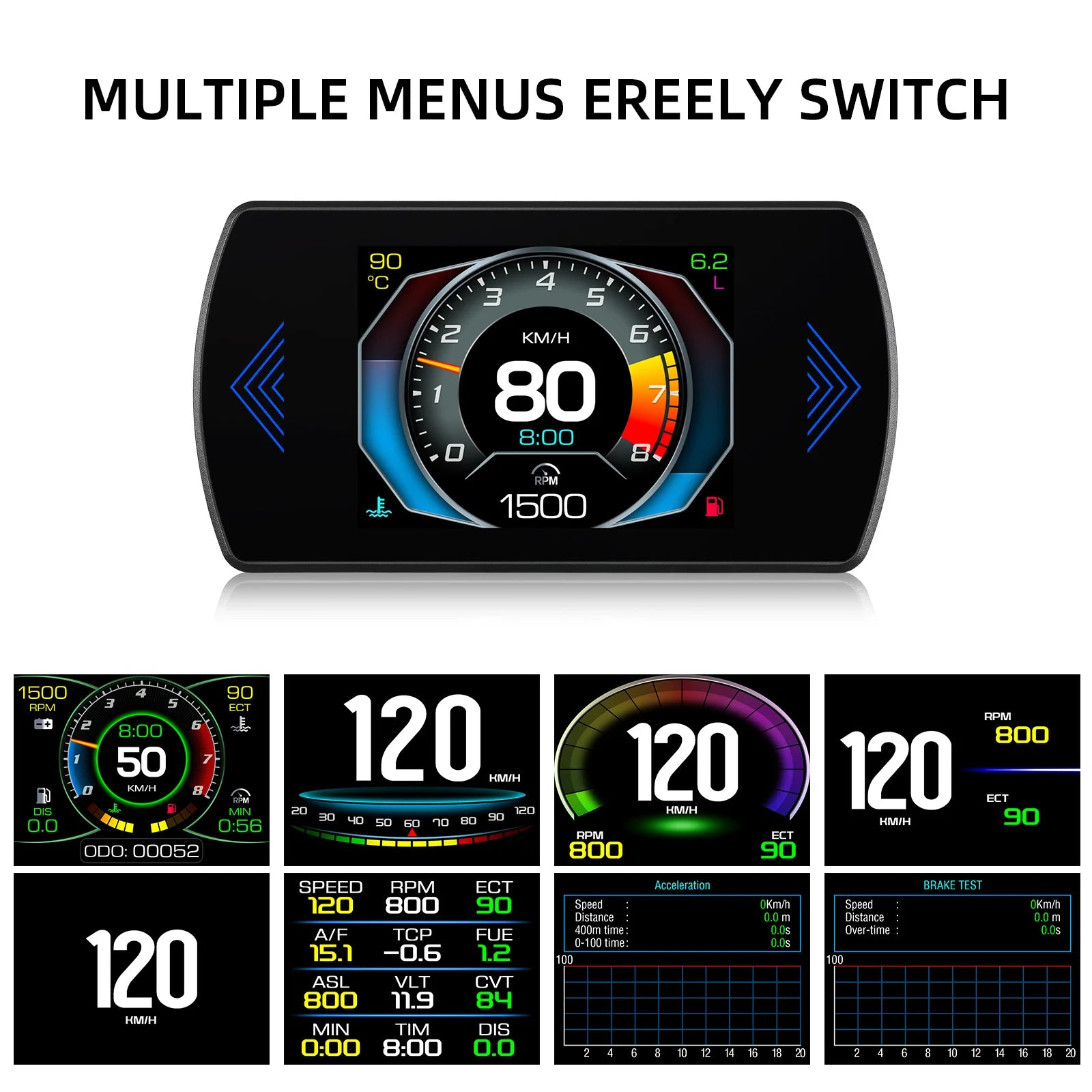Multi-functions P12S Car HUD Head Up Display OBD2 On-board Computer Water Temp Fuel Consumption LCD Digital Speedometer Gauge Magic Electronics Sd2c79fa8c08e4a2893a0849563c6938eh