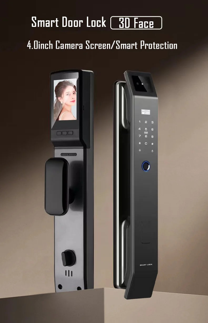3D Face Recognition Unlock Digital Door Lock With Camera FIngerprint Password Unlock Keyless Electronic Door Lock - Magic Electronics