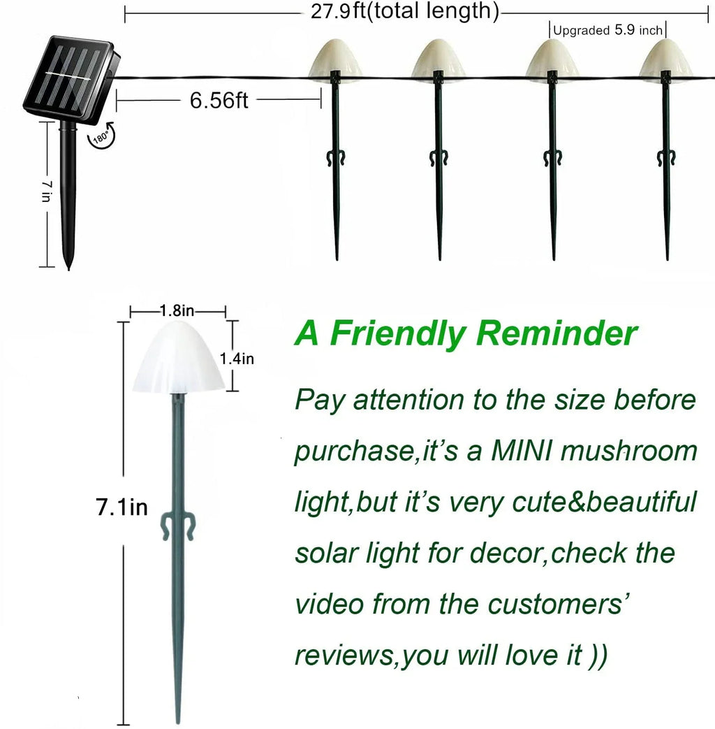 10 LED Solar Mushroom Lights Outdoor Waterproof Decorative Street Lights for Lawn Garden Patio Christmas Holiday Decoration Magic Electronics Sd42eead905d945d3a4d0d3f5d9278c4dU