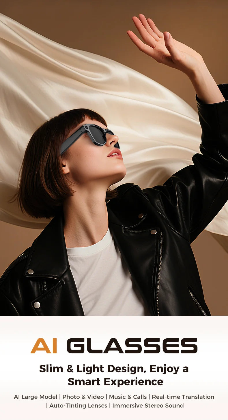 AI Smart Glasses with Camera 1200P M02 Ultra ChatGPT Voice Control 32GB Real-time Translation 3600mAh Charging Case Sunglasses Magic Electronics Sd4a6dbb88f754806bf3ceba58504ac2eV