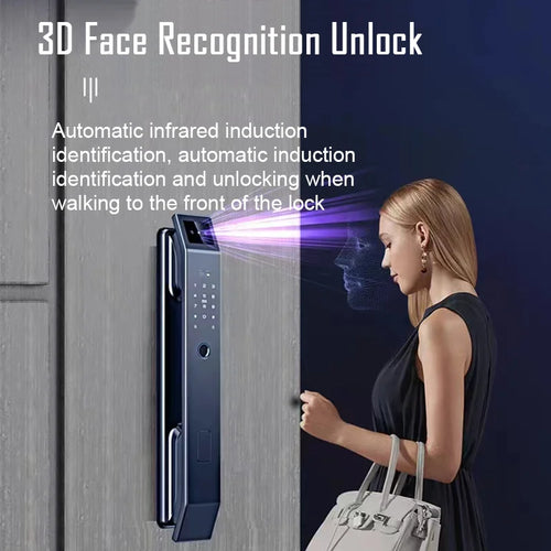 3D Face Recognition Unlock Digital Door Lock With Camera FIngerprint Password Unlock Keyless Electronic Door Lock - Magic Electronics