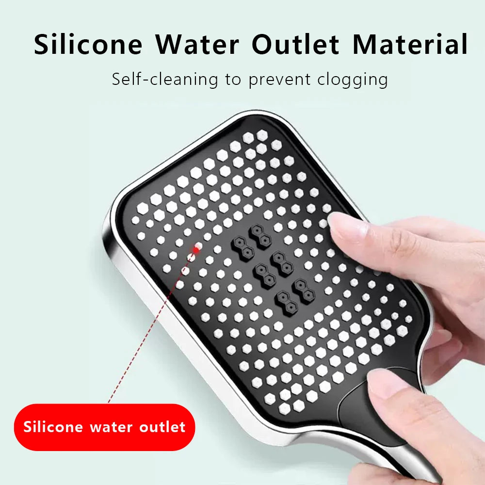 Large Flow High Pressure Shower Head Spray Bathroom Rain Shower Silicone Water-saving Nozzle Pressurization Handheld Accessories Magic Electronics Sd54579a9dcd5429182ca3cb3aa140ec5T