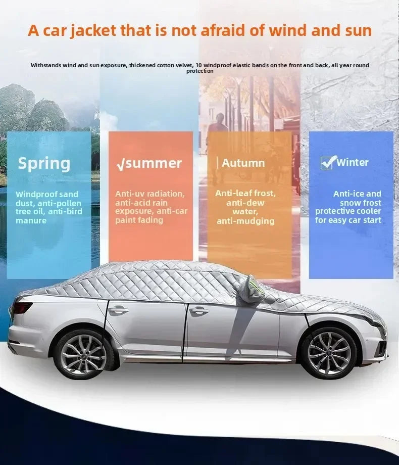 Reflective Waterproof Car Snow Cover Universal Sunshade Sun Shade for Snowproof Anti Scratch Windshield Silver-coated Protector Magic Electronics Sd568709c2c9a49cfbf06cf9ab6318c43d